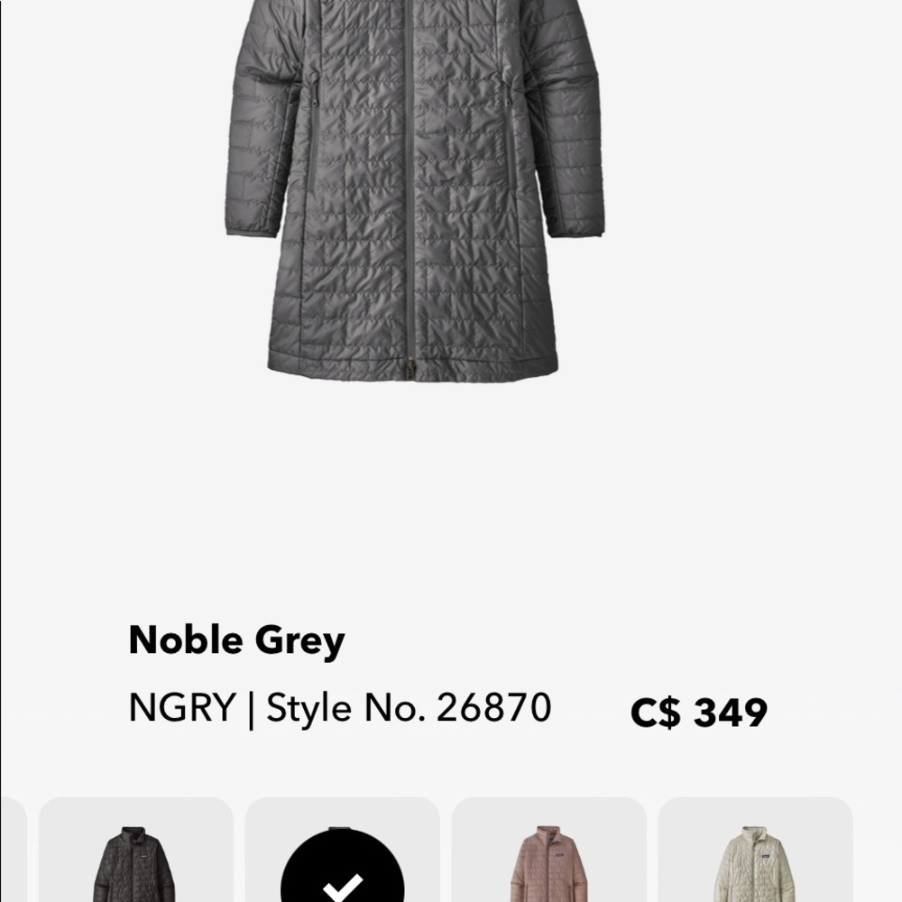 MED grey nano puff parka EUC